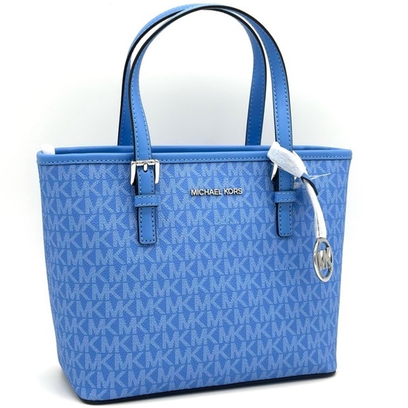Michael Kors XS Jet Set Travel Top Zip Tote Bag South Pacific Blue - Picture 1 of 11